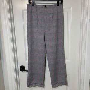 Reformation Black White Red Plaid Pants Women’s Size 12 Business Office Casual
